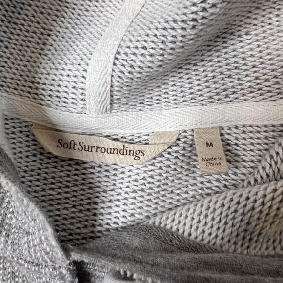 Soft Surroundings Just Beachy French Terry Gray Size Medium Hoodie Style 2AG32 - Picture 4 of 8